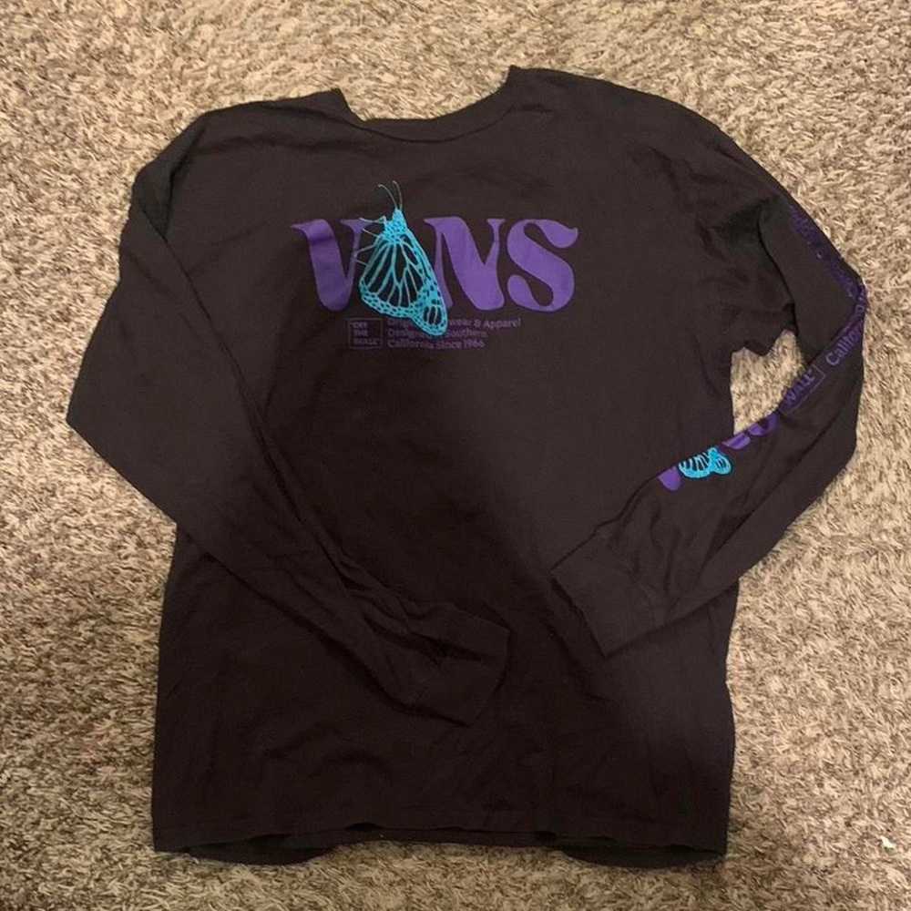 Vans Black Long Sleeve Shirt with Colorful Graphics